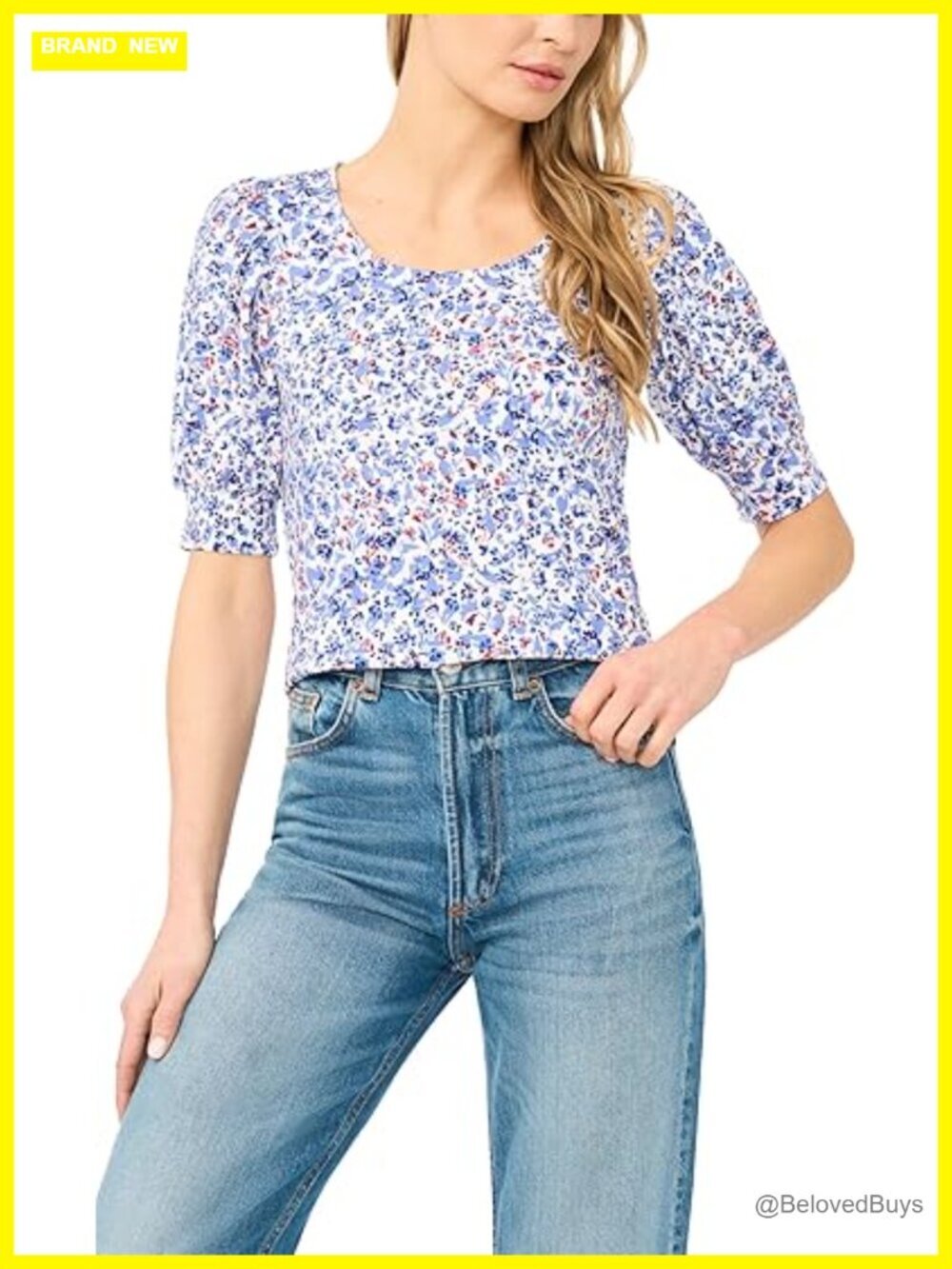 Short Sleeve Printed Crew Neck Knit Top
